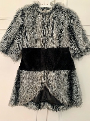Eco fur like new, handmade with gloves, black and white
