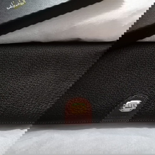 Alfred Dunhill портмоне ново, естествена кожа в черно със златисто лого