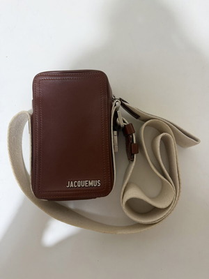 Jacquemus brown crossbody bag with beige strap