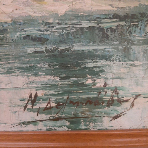 Large old painting with signature N. Deligiannidis