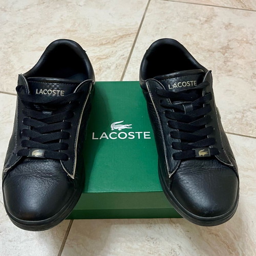 Lacoste leather shoes used, athletic style, size 38, black
