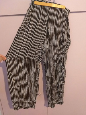 Striped transparent pants like new, size M, black