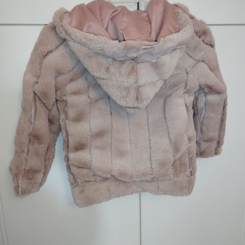 Pink faux fur jacket new for girls aged 6-8
