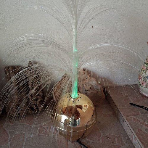 Vintage fiber optic table lamp 1970s Space Age, like new
