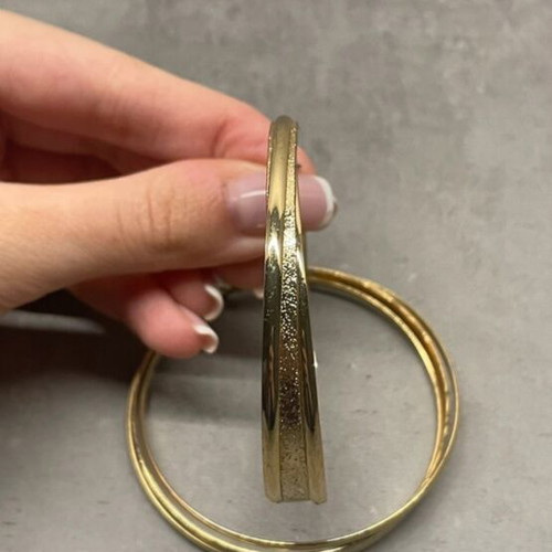 Y2K golden hoop earrings Jewelor like new, triple hoop effect