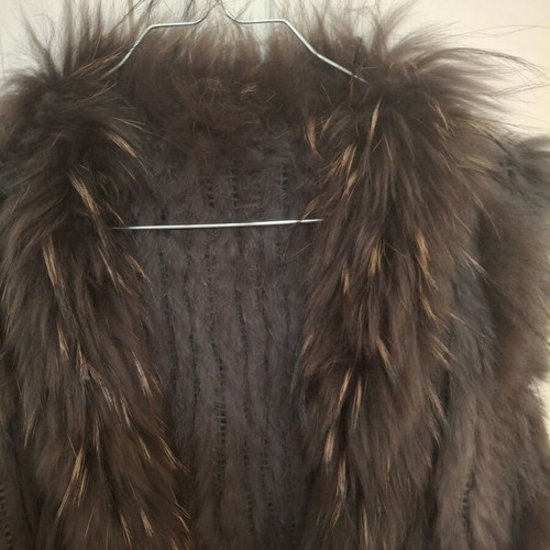 Fur vest brown new small medium made of natural fur