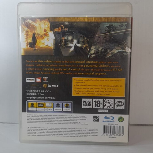 FEAR First Encounter Assault Recon PS3 game, excellent condition
