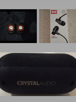 Computer speakers with headphones and mini speaker