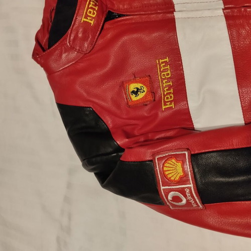 Ferrari jacket, genuine leather, red and white, teen size