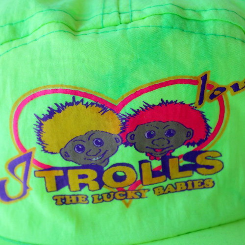 Vintage 90's Lucky Troll Kids Hat phosphorescent new