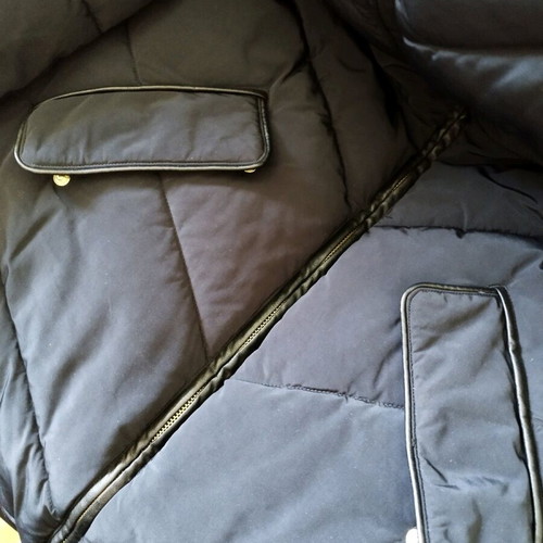 Sisley black jacket size 40 with hood and double zipper like new