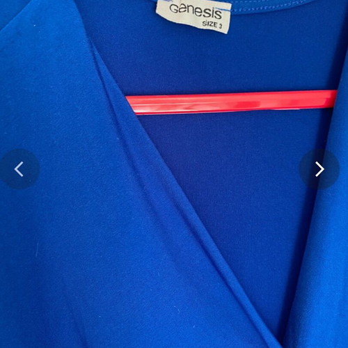 Blue wrap blouse long sleeve new, size L