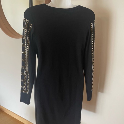 May dress with gold details like new, black, sizes M L