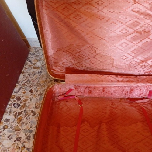 Vintage suitcase used, brown, 1960s