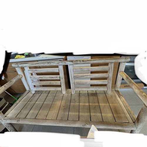 Wooden outdoor sofa, waterproof, natural wood