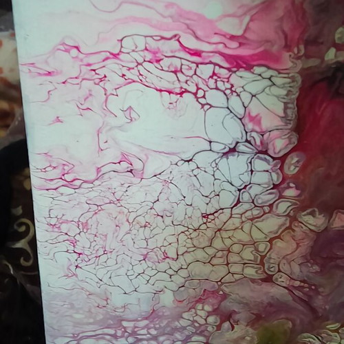 Blood Pulse acrylic painting 20x30 handmade by Alex.K.