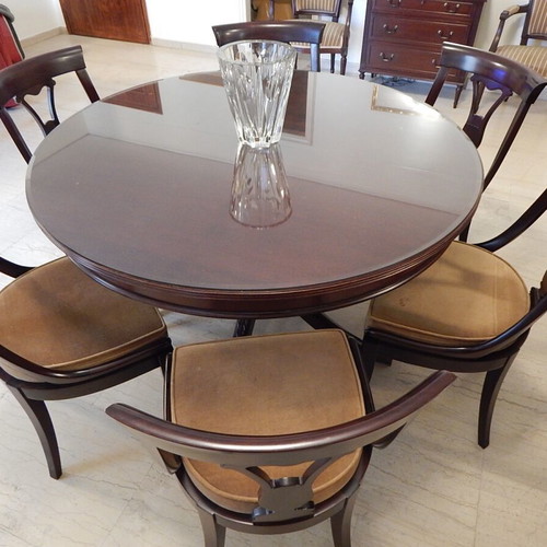 Varagki Dining Set used, extendable to 12 seats with 6 chairs