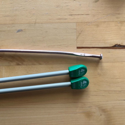 Knitting needles used, pack with pair and single