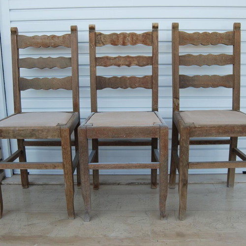 Wooden chairs, set of 3