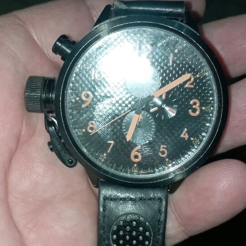 U-Boat wristwatch used, black, men's
