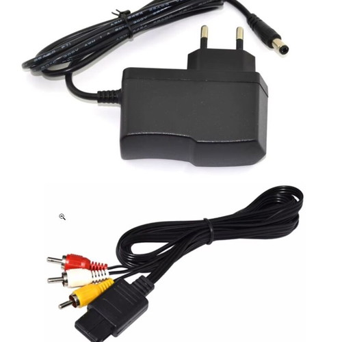 Super Nintendo SNES power supply and AV cable new