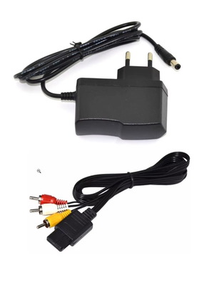 Super Nintendo SNES power supply and AV cable new