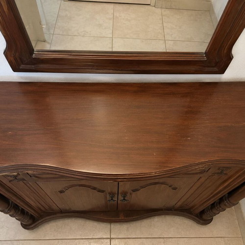 Classic style entrance furniture set with mirror and coat rack