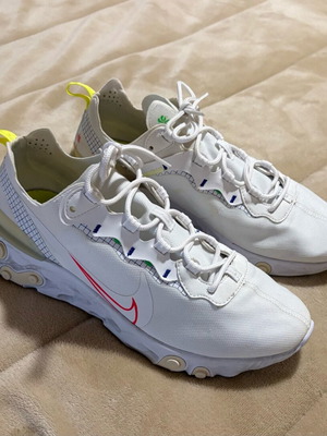 Nike React athletic shoes used, size 45.5, white