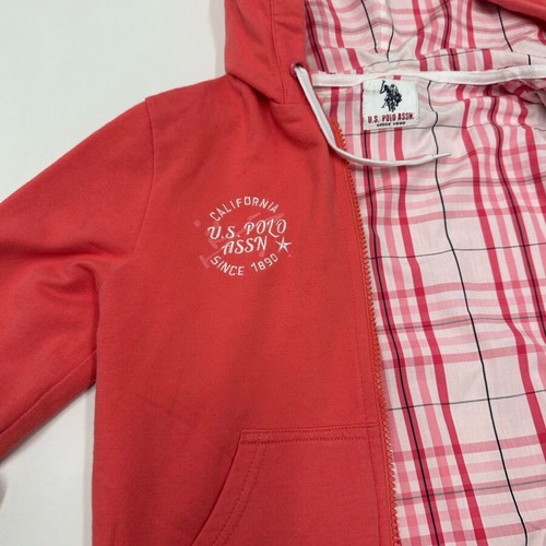 U.S. Polo Assn. hoodie for girls 6 years coral, like new