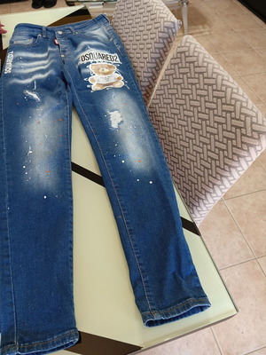 Τζιν παντελόνι Dsquared2 μέγεθος 50 XL σαν καινούργιο, μπλε με σκισίματα