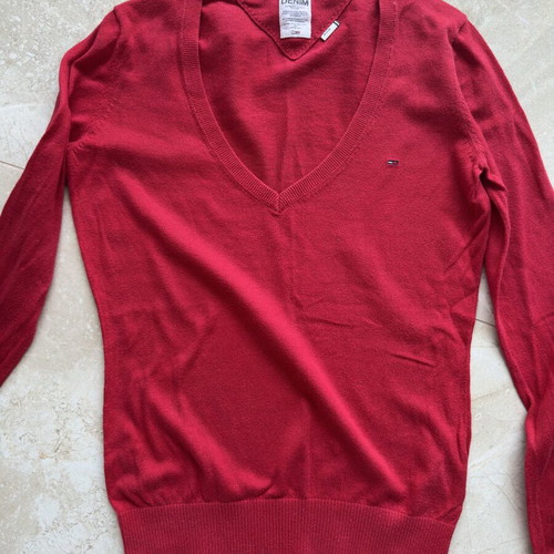 Tommy Hilfiger women's sweater used, medium, red