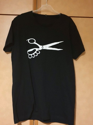 Vagrancy "Scissors logo" T-shirt like new, size S, black