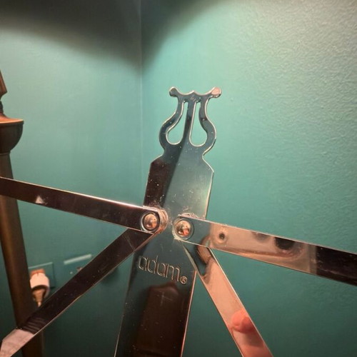 Folding metal music stand like new with carrying case