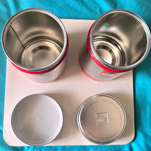 Illy metal coffee tins set, like new