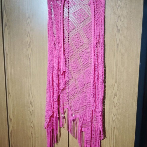 Summer bolero with fringes, like new, pink, size XXL