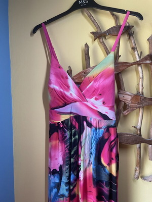 Long summer dress with adjustable strap, lycra, size S/M