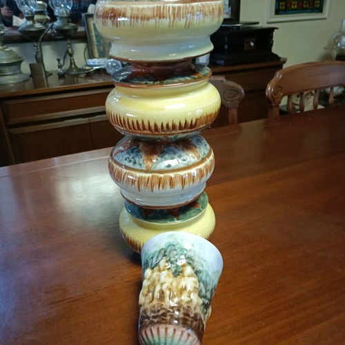 Ceramic lamp parts used, 15 cm diameter, 10 and 5 cm height