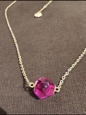 Swarovski κολιέ φούξια σαν καινούργιο