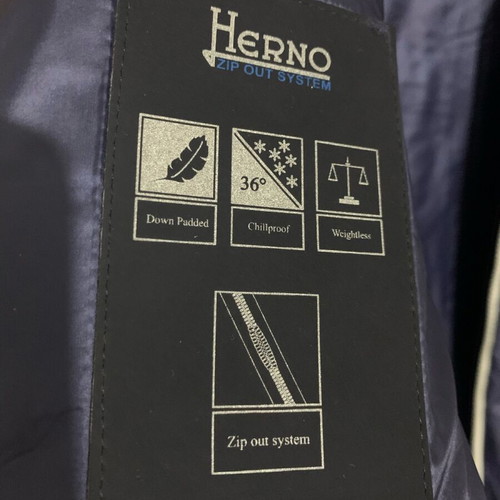 Herno puffer jacket with removable sleeves like new, blue, size 52