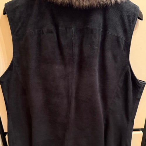 WS Leather vest new, size 16, black