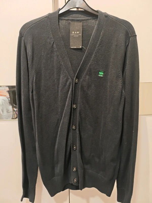 G-Star Raw button cardigan, large, wool, dark blue to black