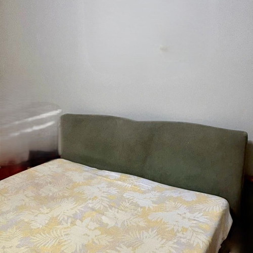 Eleni Natsi Solid Bed with Alcantara and TEMPUR Memory Foam Elite Mattress Like New