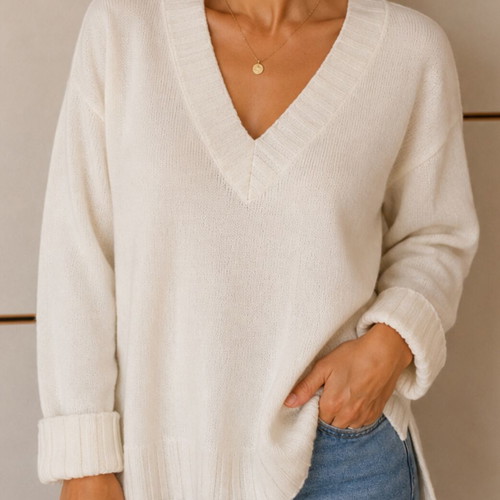 Women's Sweater like new, size M, white and beige