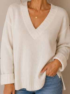 Women's Sweater like new, size M, white and beige