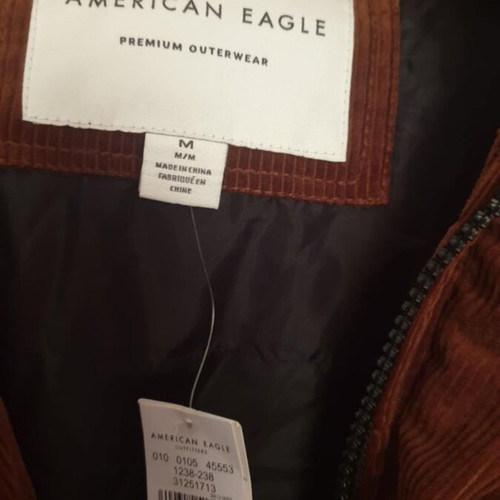 American Eagle men's jacket new, size M, brown red