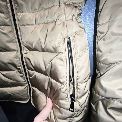 Zara down puffer jacket used, camel and gold colors