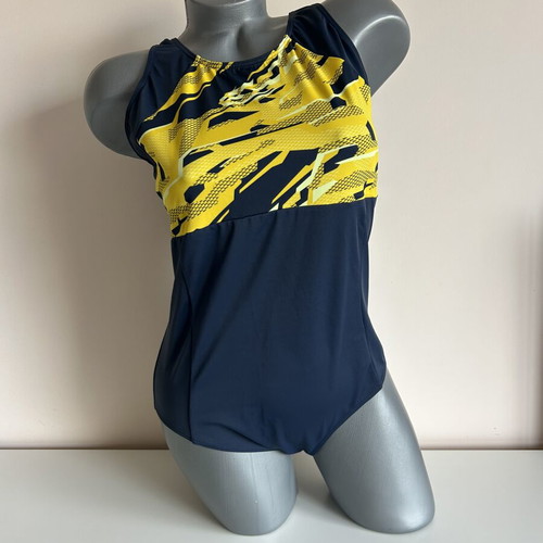 One-piece swimsuit size L new, blue and yellow
