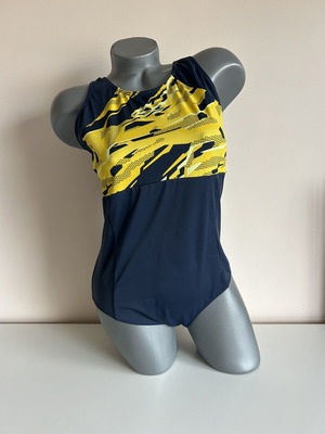 One-piece swimsuit size L new, blue and yellow