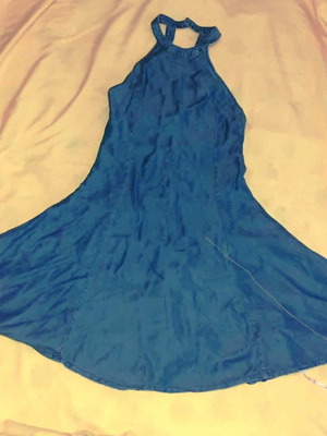 Edward Jeans Women's Dress 100% Lyocell Halter Backless XS Like New