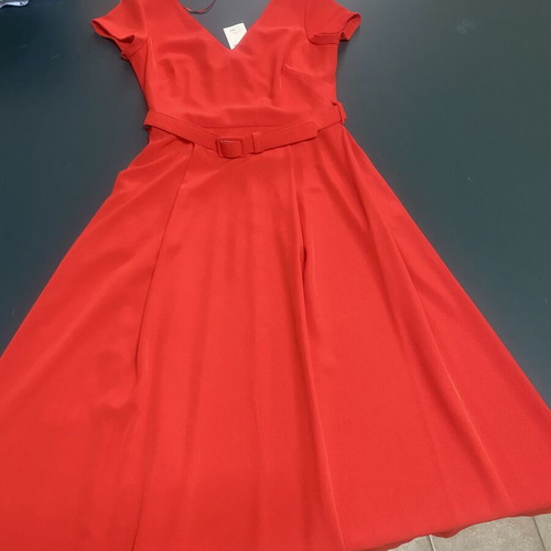 Derpouli red women's midi dress new, size S